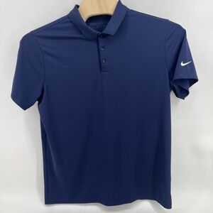 Nike Dri-Fit Polo Shirt Men's XL Navy Blue Standard Fit Golf